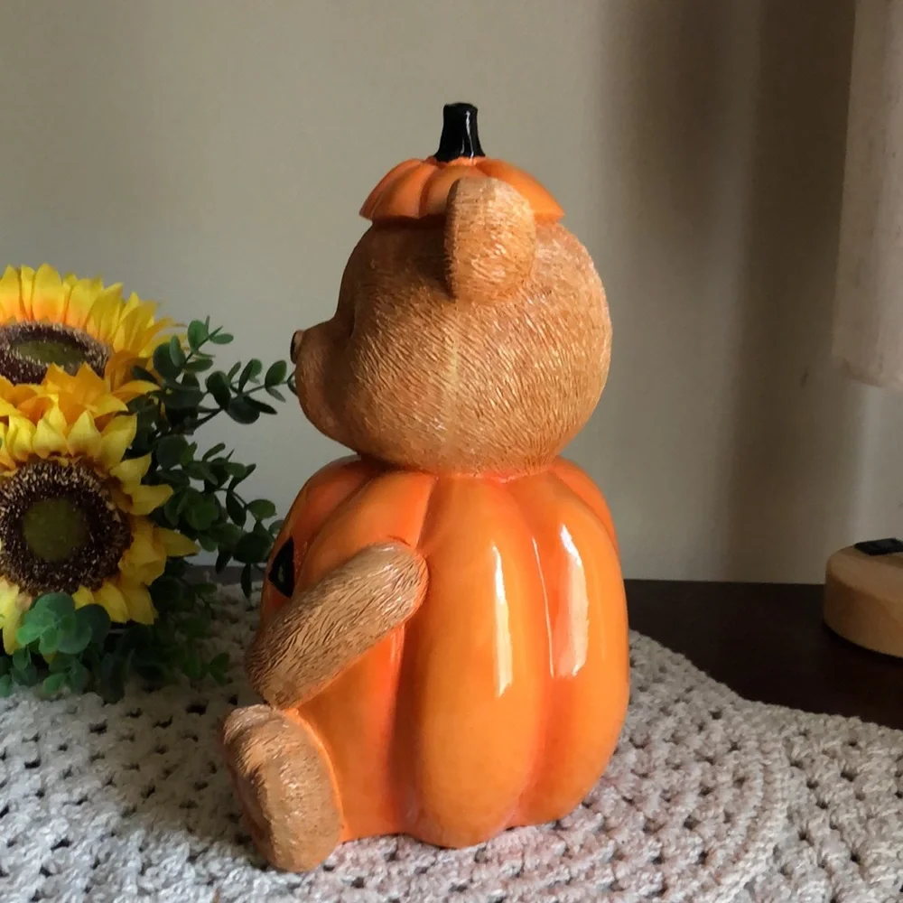 Resin PUMPKIN Teddy Bear Halloween Home Decor - Picture 5 of 9